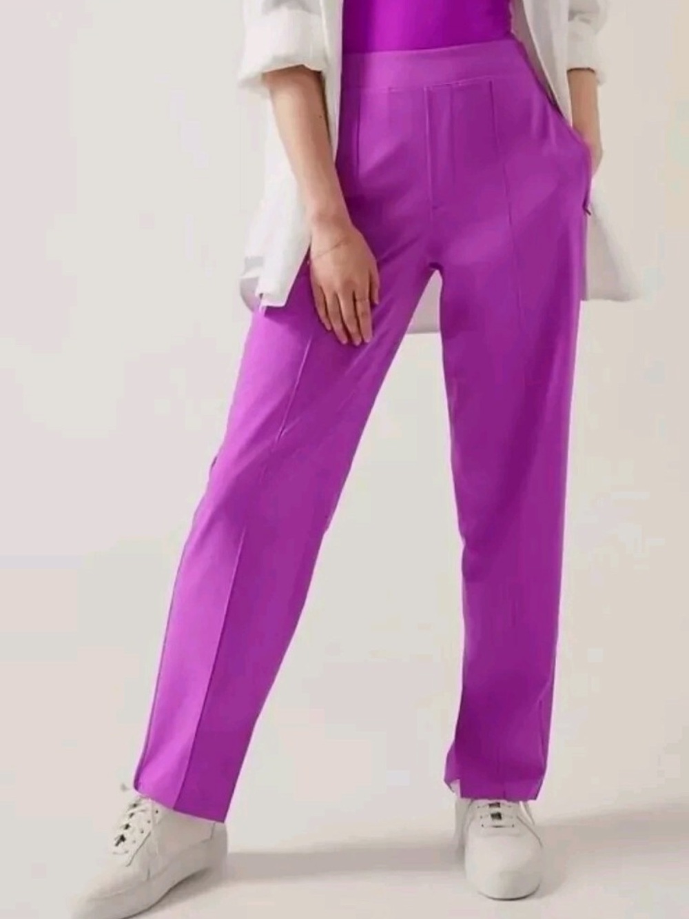 Athleta Brooklyn Heights Vienna Slim Pants Jazzy Purple Size 4 FLAWED